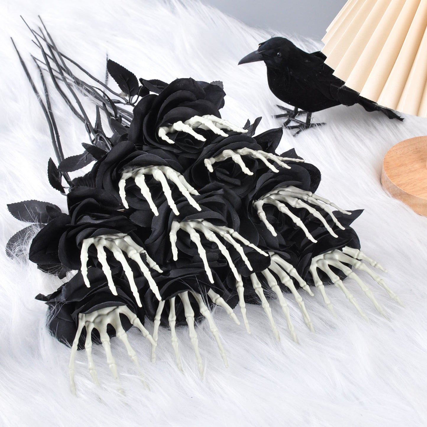 💀 Halloween Skelett Hand Rose – Skräck och skönhet i ett! 🌹