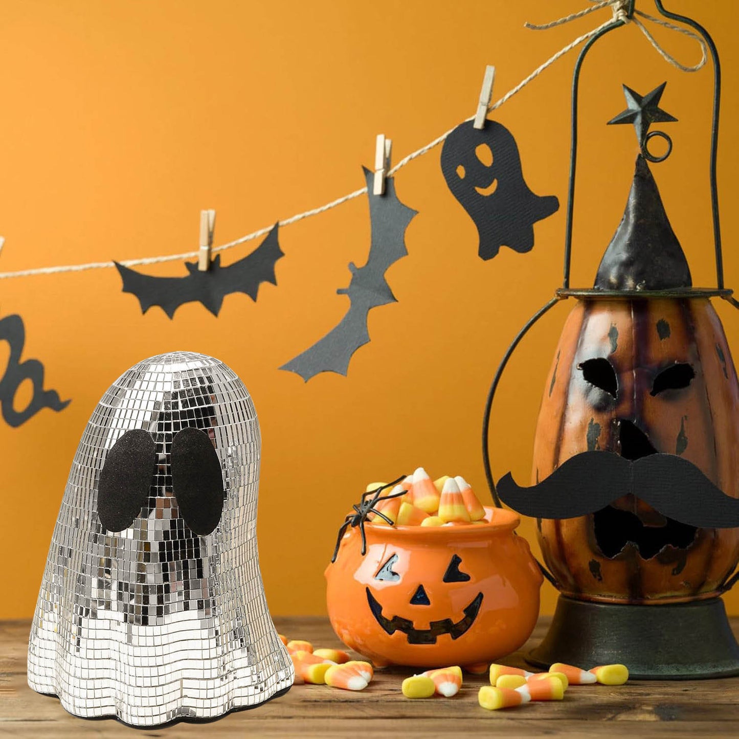 👻 Halloween Spegelmosaik – Söt Spökdekoration 🎃