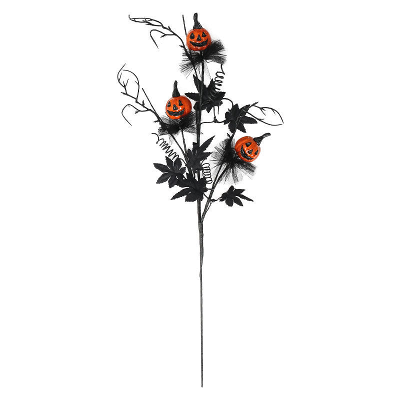 🎃 Black Horror Pumpkin Twig Bouquet – Kuslig elegans till Halloween! 🖤