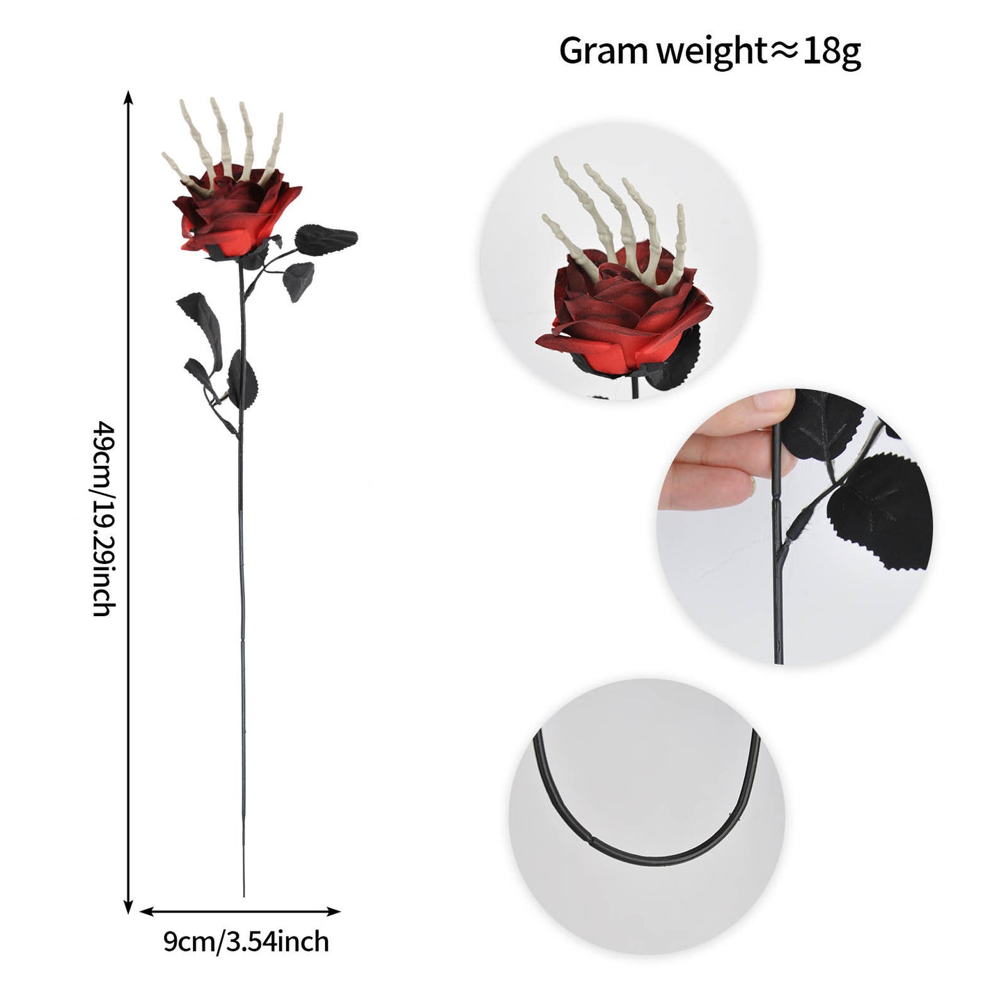 💀 Halloween Skelett Hand Rose – Skräck och skönhet i ett! 🌹