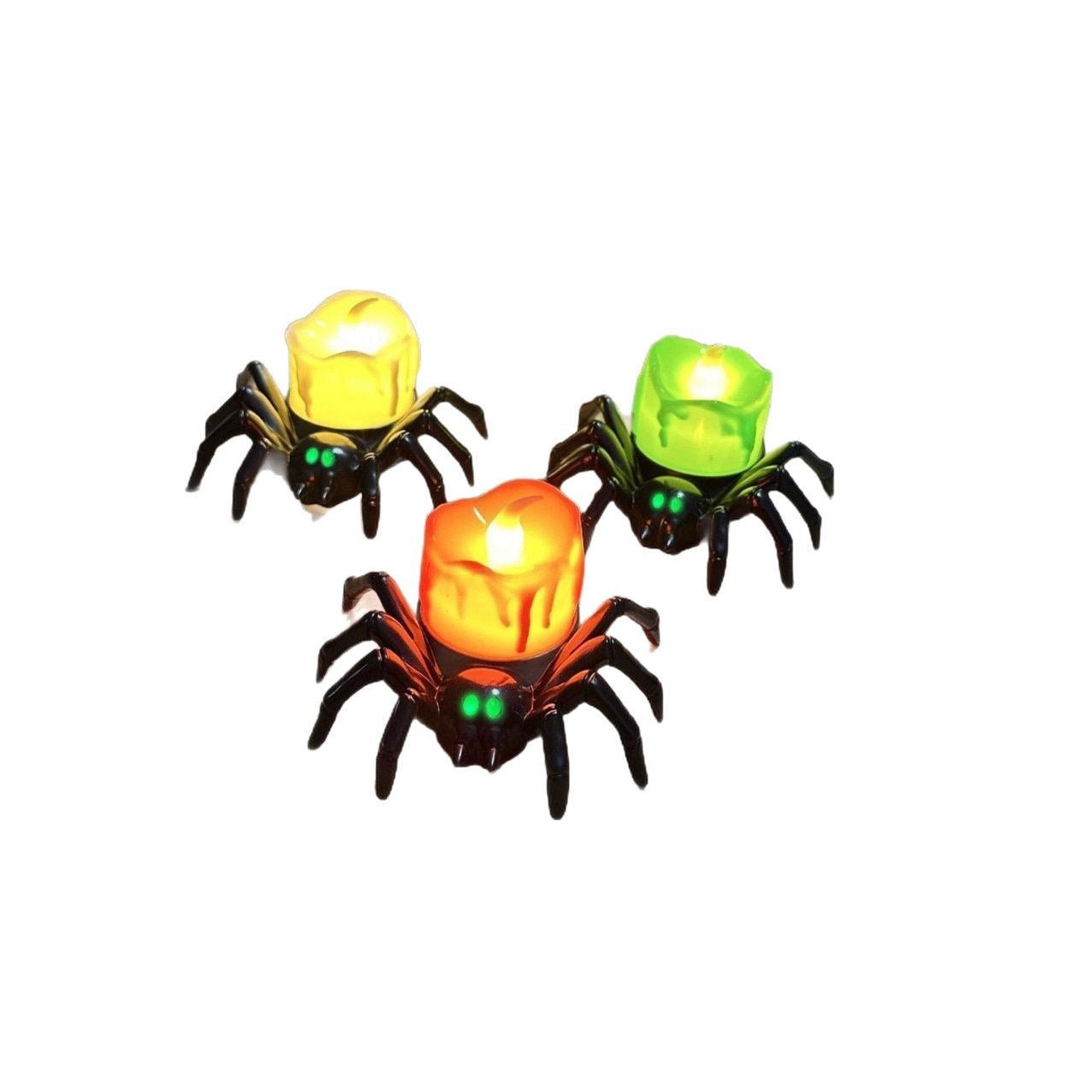 🕷️🎃 Halloween Ljusdekoration – Pumpa & Spindelmotiv 👻