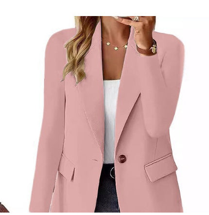 Ins Lapel Button Kavaj – Elegant och bekväm långärmad kavaj ✨