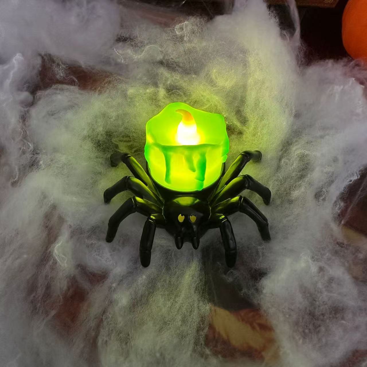 🕷️🎃 Halloween Ljusdekoration – Pumpa & Spindelmotiv 👻