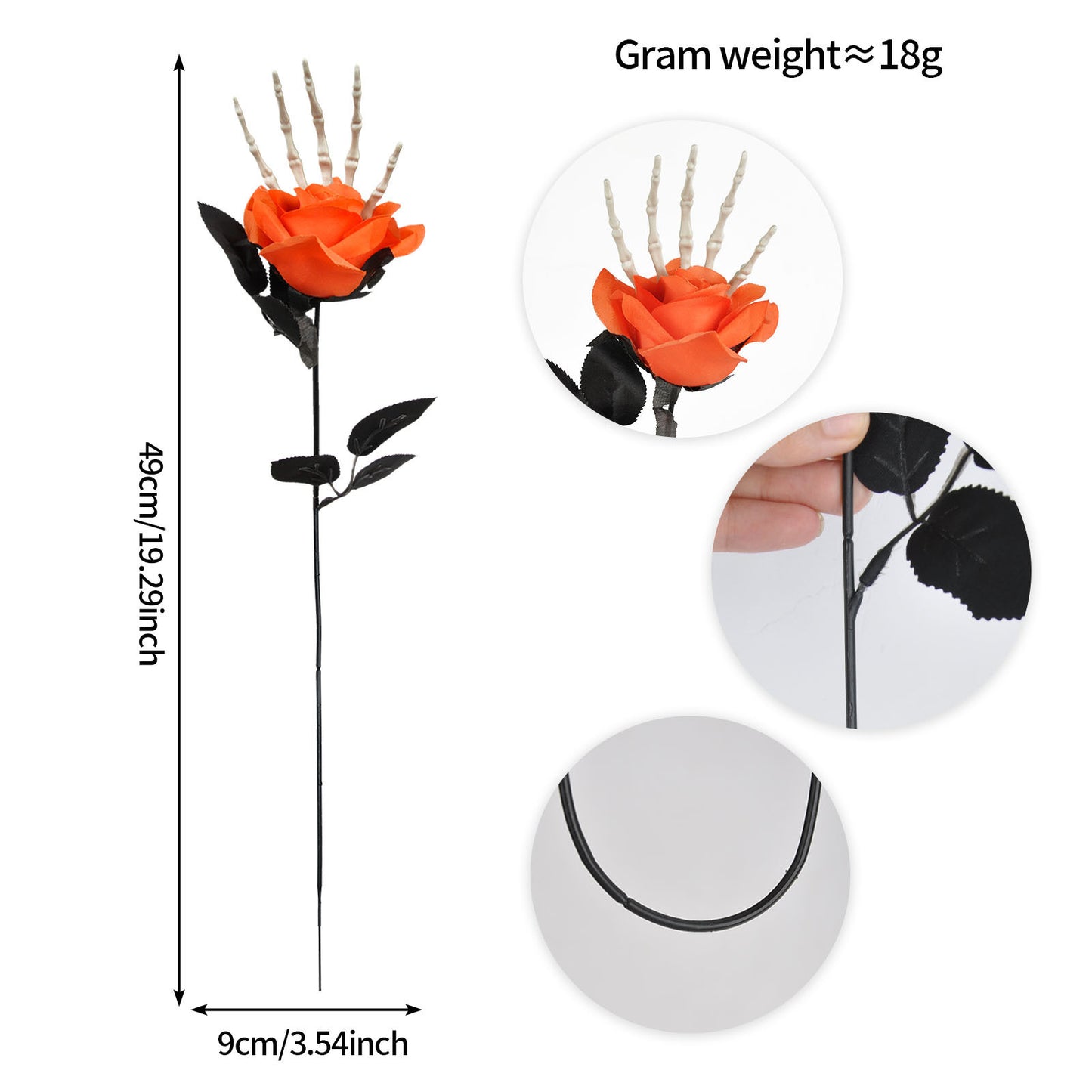 💀 Halloween Skelett Hand Rose – Skräck och skönhet i ett! 🌹