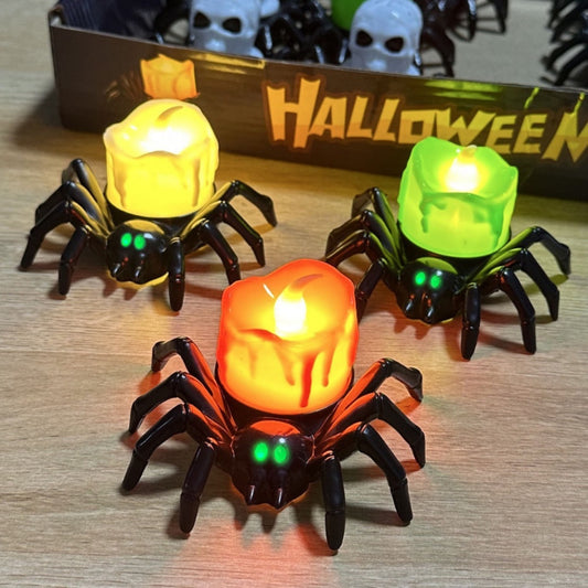 🕷️🎃 Halloween Ljusdekoration – Pumpa & Spindelmotiv 👻