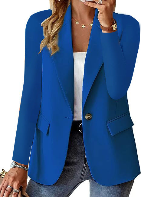 Ins Lapel Button Kavaj – Elegant och bekväm långärmad kavaj ✨