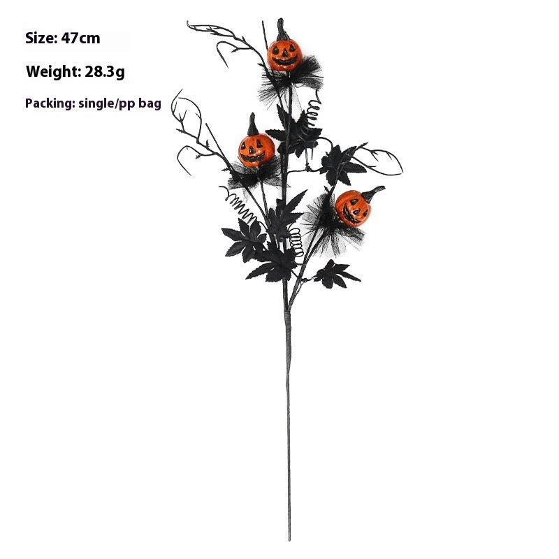 🎃 Black Horror Pumpkin Twig Bouquet – Kuslig elegans till Halloween! 🖤