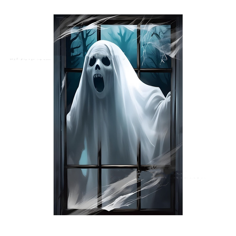 🎃 3D Fönsterdekor – Häxmotiv för Halloween 👻