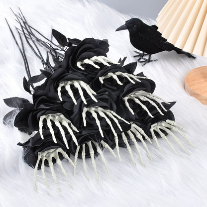 💀 Halloween Skelett Hand Rose – Skräck och skönhet i ett! 🌹