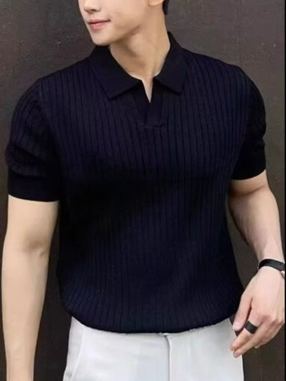 Ribbad piké med korta ärmar i vitt - vårens innefärg