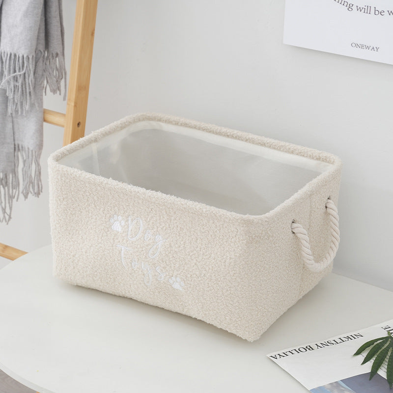 🧺 Rund & fyrkantig förvaringskorg i teddytyg – mjuk organisering med stil