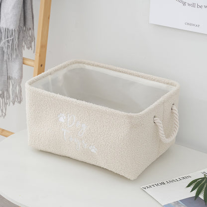 🧺 Rund & fyrkantig förvaringskorg i teddytyg – mjuk organisering med stil