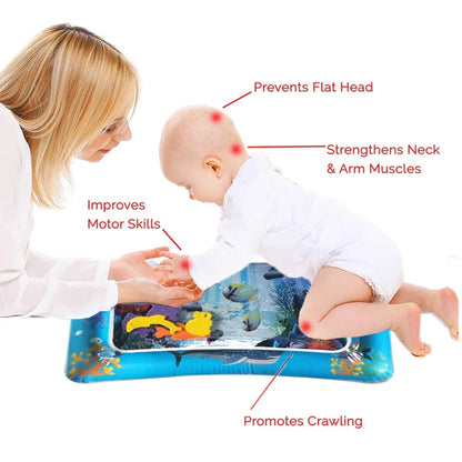 🐠 Tummy Time Vattenmatta för bebisar – stärk motoriken med lek!