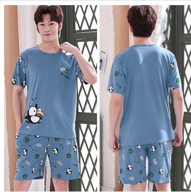 Pyjamas med tecknat anime-mönster – 2-delat set med sportig känsla