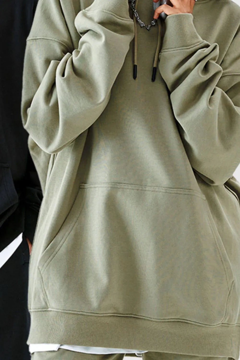 Hoodie med känguruficka och dragsko för herr – bekväm oversized tröja i flera härliga färger