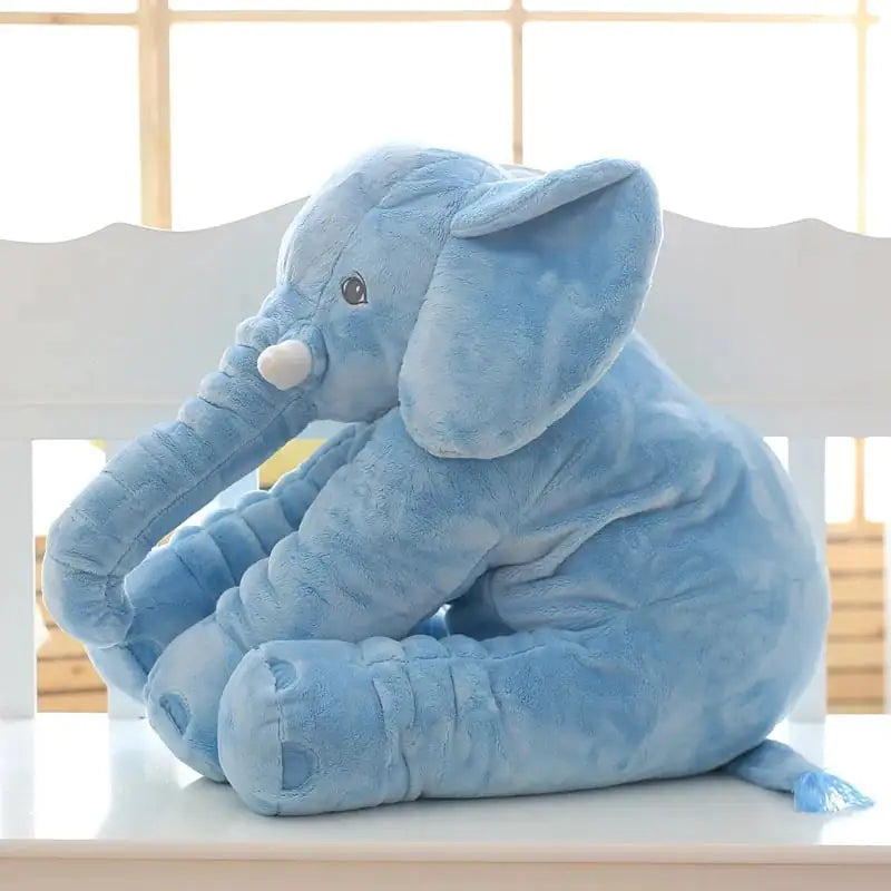 Mjuk elefant kramdjur i plysch - gosig följeslagare och sovkudde för barn
