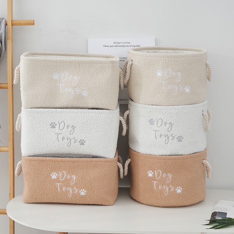🧺 Rund & fyrkantig förvaringskorg i teddytyg – mjuk organisering med stil