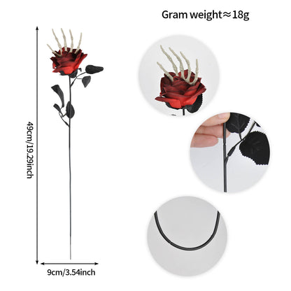 💀 Halloween Skelett Hand Rose – Skräck och skönhet i ett! 🌹