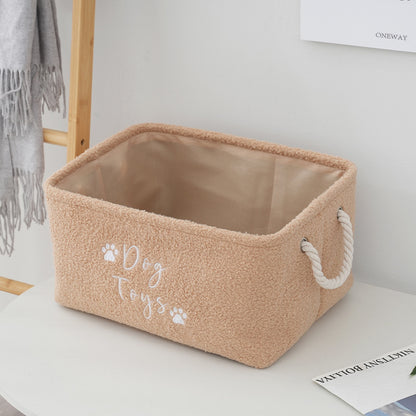 🧺 Rund & fyrkantig förvaringskorg i teddytyg – mjuk organisering med stil