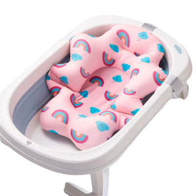 Mjuk babybadmatta med söta mönster – halkskyddande och skonsam för babyhud