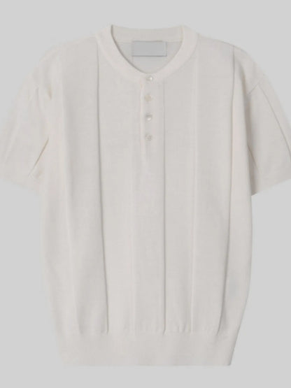 Kortärmad t-shirt för män med knappdetalj