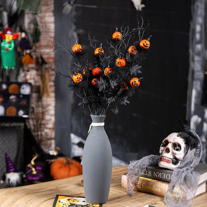 🎃 Black Horror Pumpkin Twig Bouquet – Kuslig elegans till Halloween! 🖤