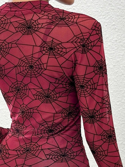 genomskinlig topp med mönster