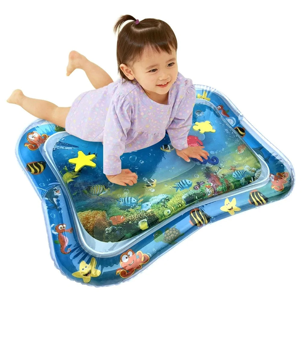 🐠 Tummy Time Vattenmatta för bebisar – stärk motoriken med lek!