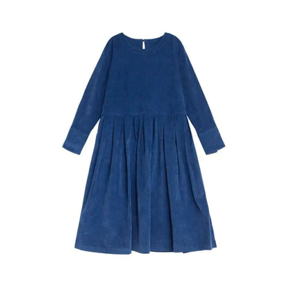 Konstnärlig manchesterklänning i höstfärger – unik och bekväm