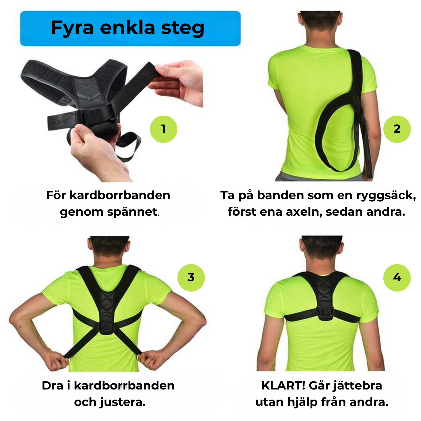 Justerbart Hållningsstöd – Rygg- & axelband för bättre hållning
