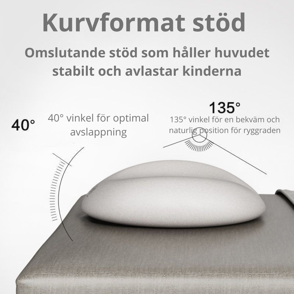 U-formad kudde för massagebädd – minnesskum & svamp
