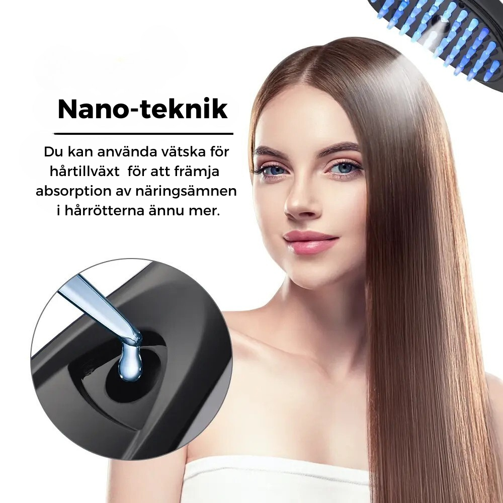 Elektrisk hårmassagekam med meridianterapi för vackrare hår
