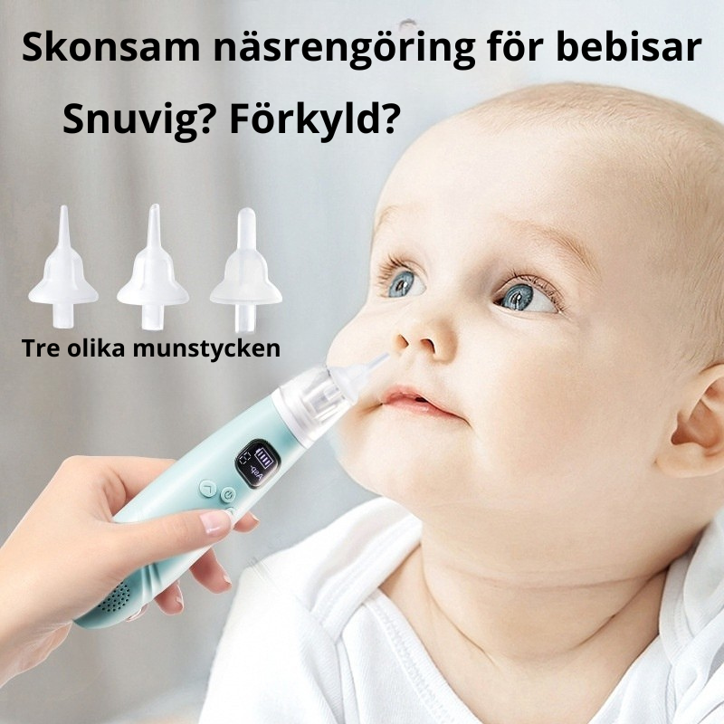 Elektrisk nässugare för baby i mjukt  silikon – USB-laddning, skonsam för spädbarn