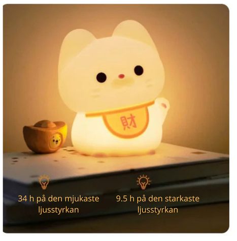 🐾Lys upp kvällen med charm” – Katt nattlampa med touch-funktion