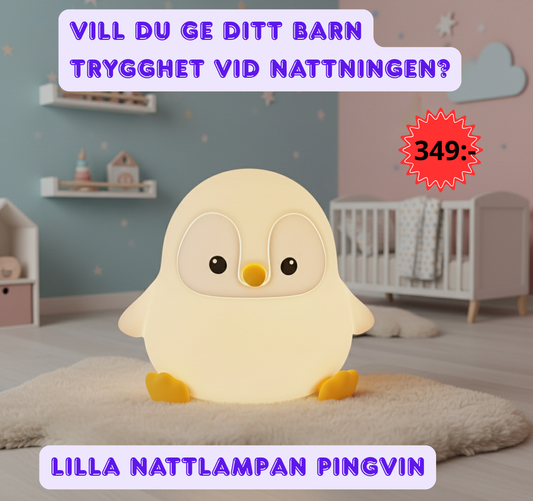 Pingvinlampan som lyser i natten – trygg kompis vid läggdags