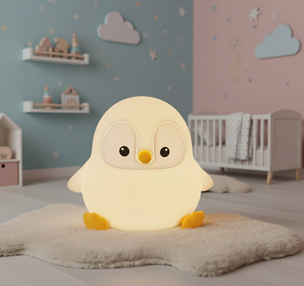 Pingvinlampan som lyser i natten – trygg kompis vid läggdags