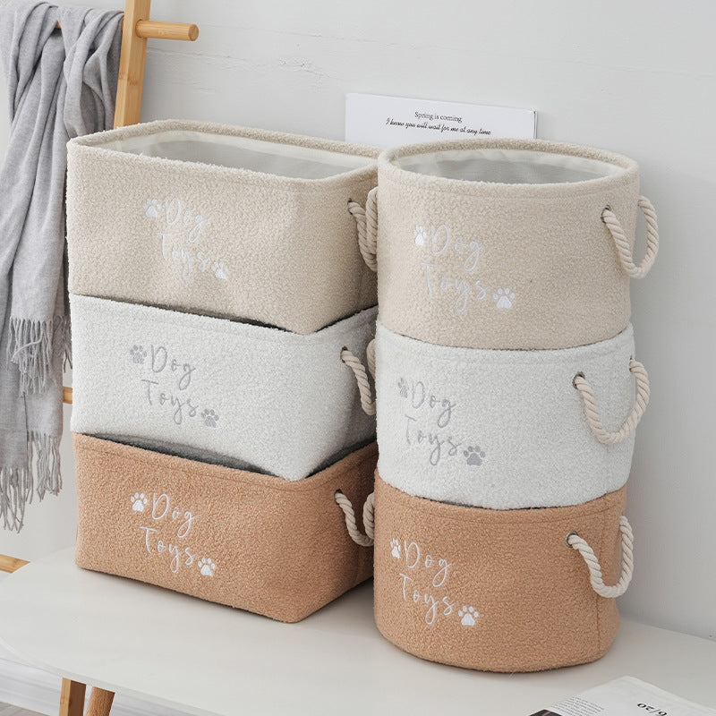🧺 Rund & fyrkantig förvaringskorg i teddytyg – mjuk organisering med stil