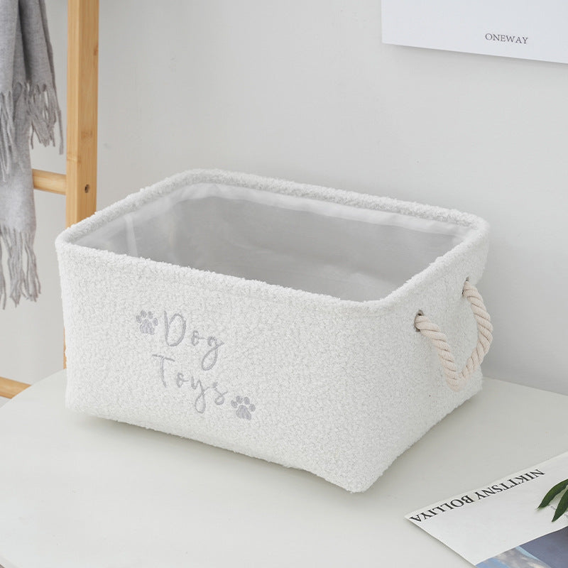 🧺 Rund & fyrkantig förvaringskorg i teddytyg – mjuk organisering med stil