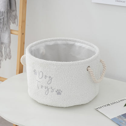 🧺 Rund & fyrkantig förvaringskorg i teddytyg – mjuk organisering med stil