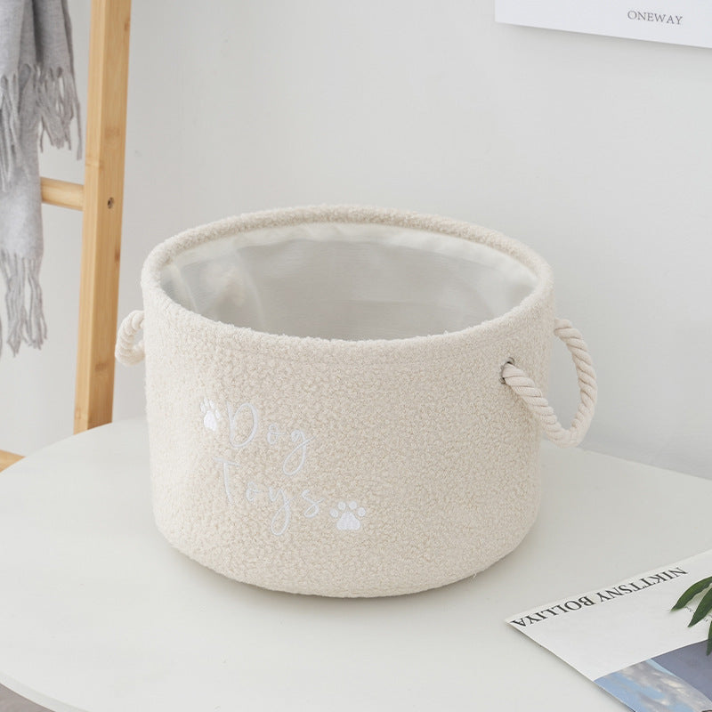 🧺 Rund & fyrkantig förvaringskorg i teddytyg – mjuk organisering med stil