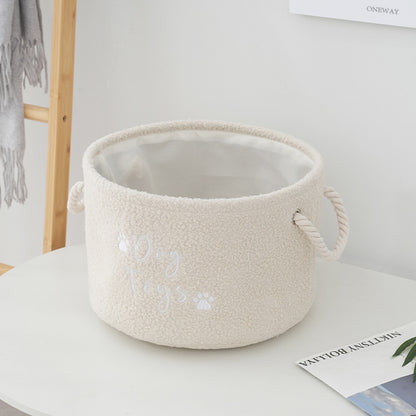 🧺 Rund & fyrkantig förvaringskorg i teddytyg – mjuk organisering med stil