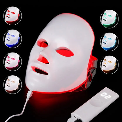 LED Foton Terapi Ansiktsmask med 7 färger