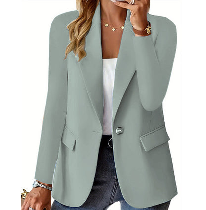 Ins Lapel Button Kavaj – Elegant och bekväm långärmad kavaj ✨