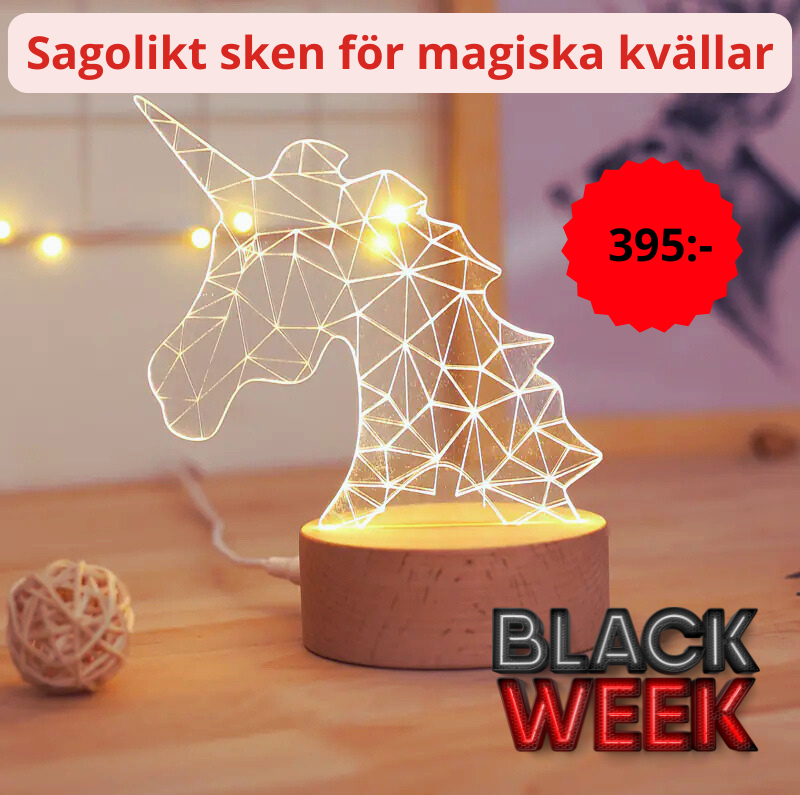 🦄 “Tänd magin i rummet” – Enhörning nattlampa (bordslampa)