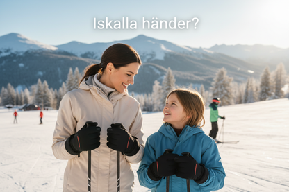 Facebook banner med kvinna och barn i slalommiljö