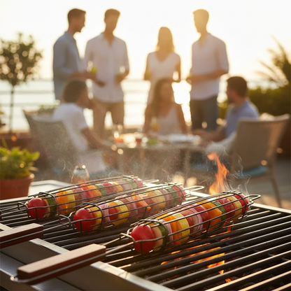 Grillkorgar och grillspettkorgar med handtag för perfekt grillning
