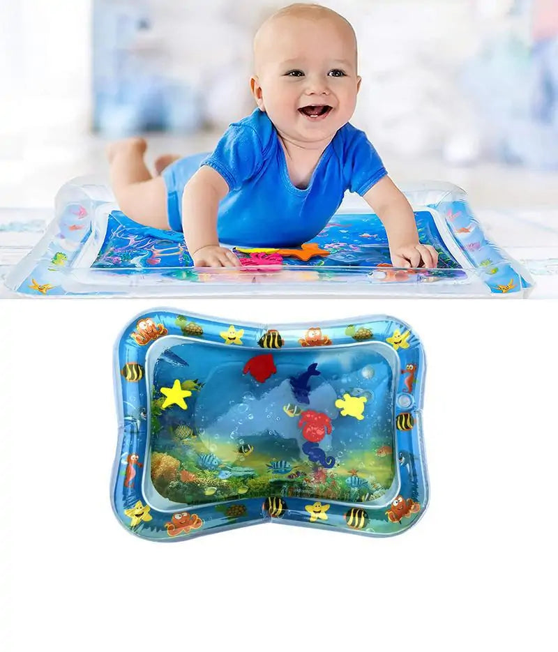 🐠 Tummy Time Vattenmatta för bebisar – stärk motoriken med lek!