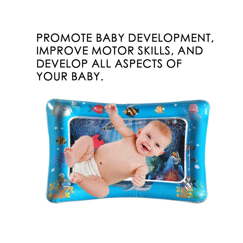 🐠 Tummy Time Vattenmatta för bebisar – stärk motoriken med lek!