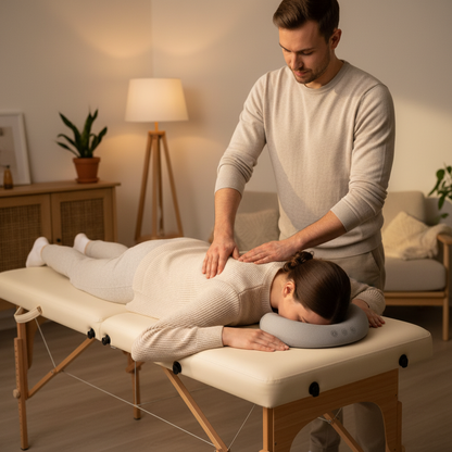 U-formad kudde för massagebädd – minnesskum & svamp