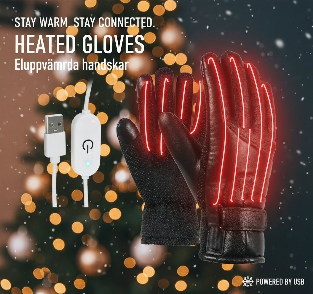 Reklambanér - Stay warm Stay connected Eluppvärmda handskar